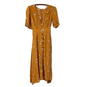 Astr Midi Dress in Mustard Floral